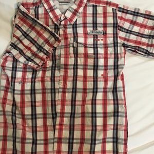 Columbia boys button down,  short sleeve shirt.
